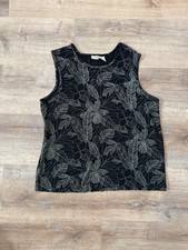 VTG Dark Floral Top XL Black Liquid Feel Stretch Whimsigoth 90s Y2K Fairy