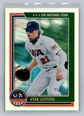 2022 Panini USA Baseball Stars & Stripes Holo Gold 46/99 Ryan Clifford #51
