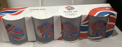 Tesco Team GB 2012 Olympic Tumbler 20cl 4er Set - Neu schönes Geschenk