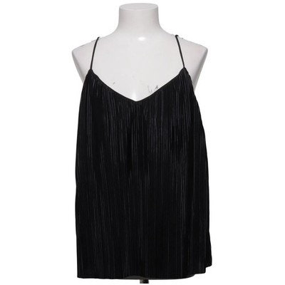 H&M, Tank­top, Größe: M, Schwarz, Polyester, Streifen, Samt, Damen #CHl