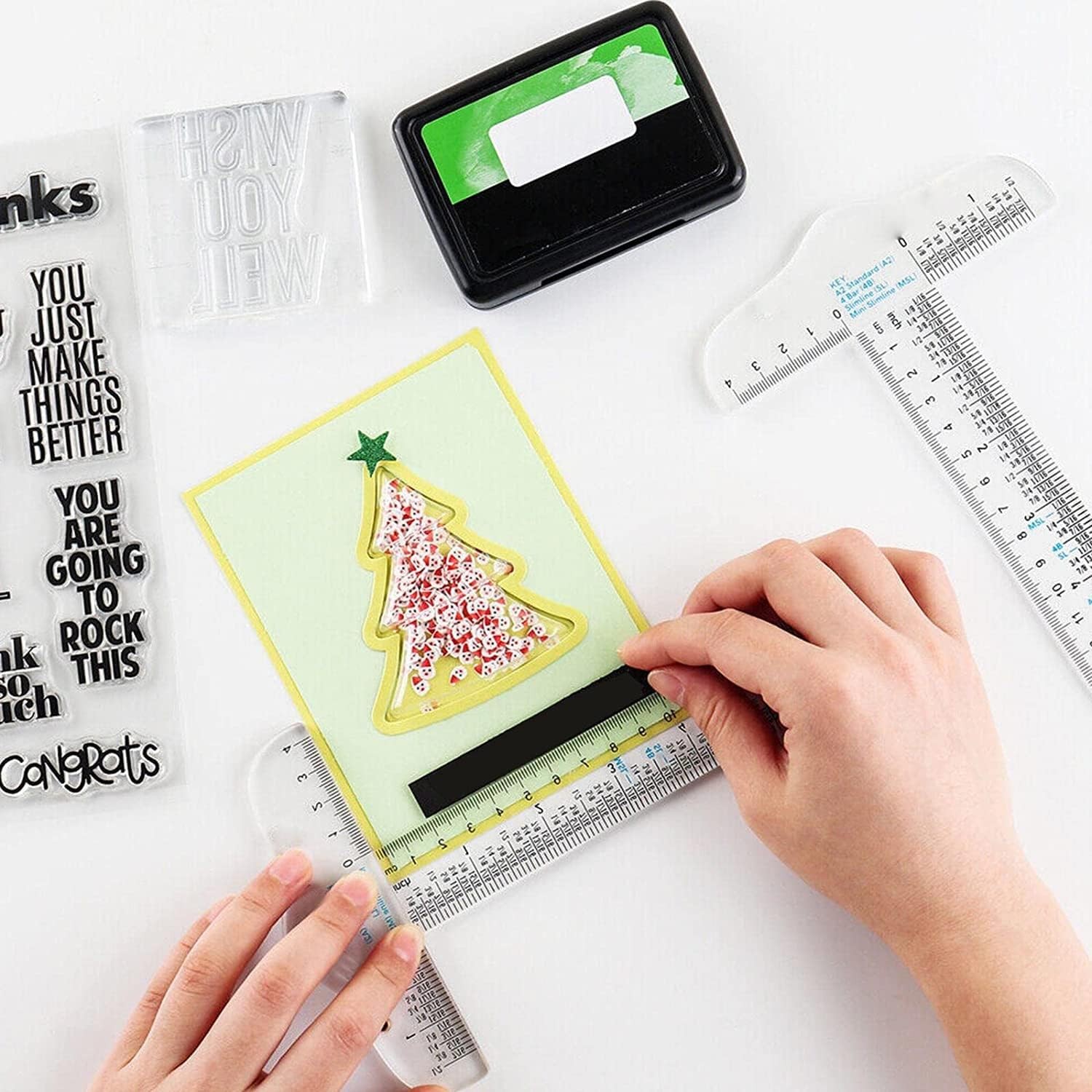 2pcs T Square Ruler 6 Inches Clear Acrylic T-Square Ruler, Drafting Tools, Dr...