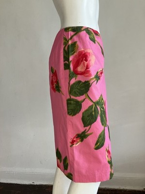 Blumarine S/S 2001 Pink Rose Floral Skirt IT 44 – Anna Molinari