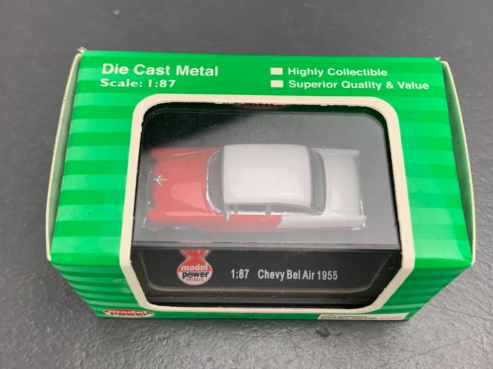 1:87 Diecast Model Power 1955 Chevy Bel Air, Red/White NIB! HO7187 - Image 3 of 4