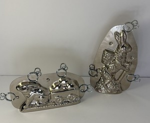 Moule à Chocolat Vintage – Lapin De Pâques – Métal – 5 Pinces – Cuisine