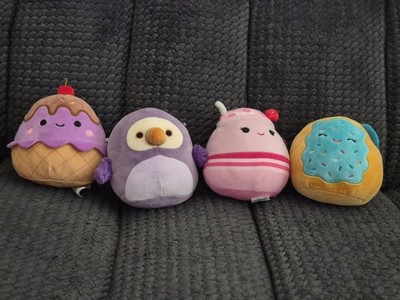 Mini Plush Stuffed Animals set of 4 - Ice Cream, Penguin, smoothie, Donut