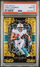 CHRIS CHAMBERS 2025 Select Premier Gold Lazer Prizm /10 Dolphins #199 PSA 10