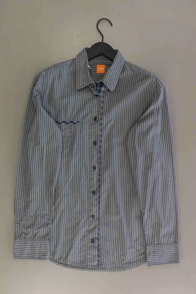 ⭐ BOSS by Hugo Boss camicetta per uomo taglia 50, M rigato verde di cotone ⭐ - Immagine 4 di 4