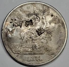 1874 CC Trade Silver Dollar $1 Chopmarked Nice XF Unique Chops Carson City *K133
