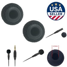 2pcs Foam Windscreen Covers for RODE Smartlav Lavalier Mic - Black Noise Filter