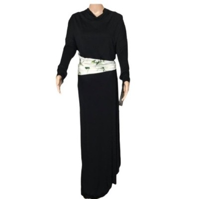 Class Roberto Cavalli Open Back Black Gown Long Sleeve Formal Maxi Dress IT48