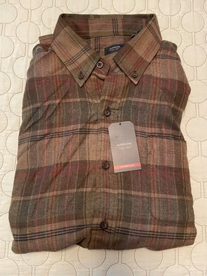 Arrow Men's Flannel Button Up Long Sleeve Shirt - Large - Forest Night - NWT