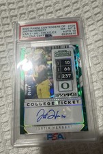 2020 Panini Contenders Draft Picks -  Justin Herbert #4 Cracked. Psa 8 Auto 10