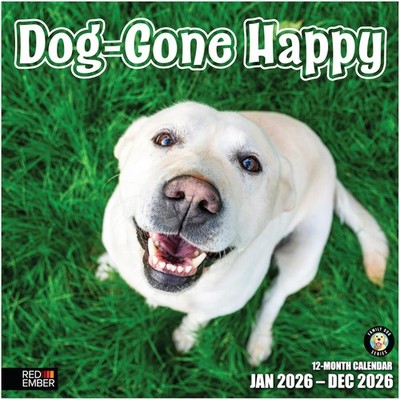 RED EMBER Dog-Gone Happy 2026 Wall Calendar 12 Month | 12 x 24 Open | Thick
