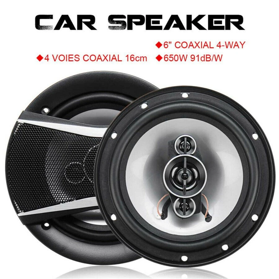1 Pair 6'' 650W Car HiFi Coaxial Speaker Door Audio Music Stereo Speakers US Foto 2 de 4