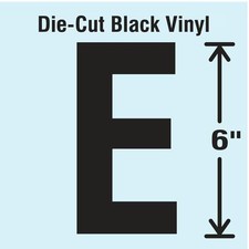 Stranco Letter Label, Vinyl, 6 in H, 3-1/2 in W DBV-SINGLE-6-E Stranco
