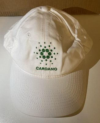 Cardano ADA Crypto Blockchain White Baseball Cap Hat Currency Coin