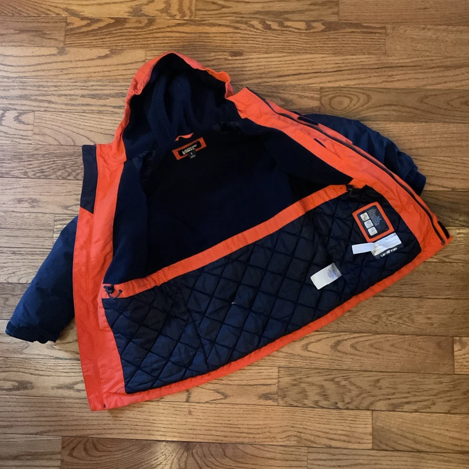 Abrigo de esquí al aire libre de invierno grande 7 para niños naranja azul Lands End envío rápido Foto 2 de 4