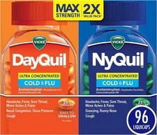Vicks DayQuil NyQuil Ultra Concentrated Cold Flu Relief 25 Smaller Liquicaps