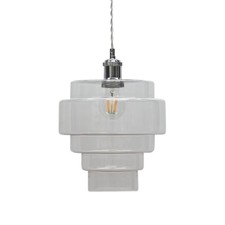 Modern Tiered Glass Easy Fit Ceiling Lightshade Pendant Shade
