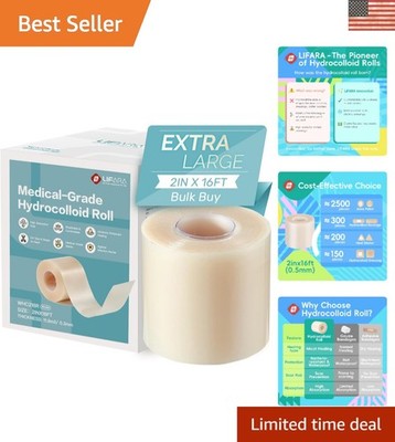 Versatile Hydrocolloid Patch Roll - 2in x 16ft for First Aid & Wound Care