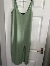 Sage Green Split Thigh Maxi Dress Size 14