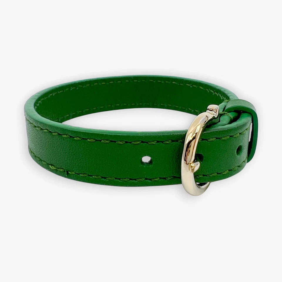 Bracelete de couro verde Salvatore Ferragamo - Imagem 2 de 4