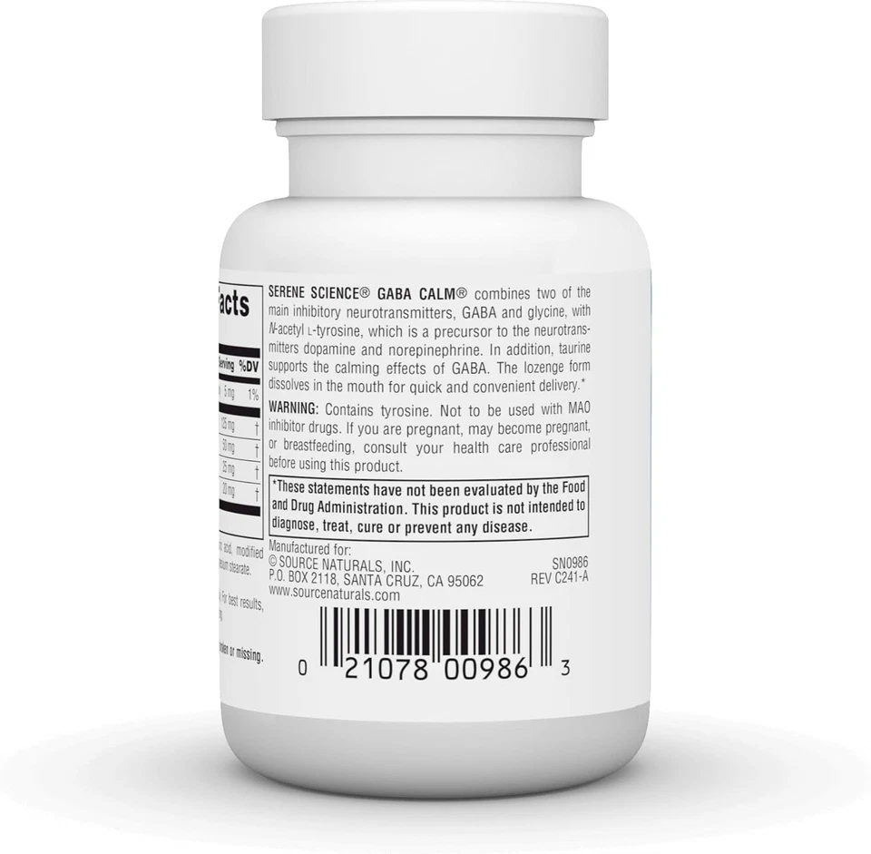 Source Naturals Serene Science GABA, 125 mg, sabor naranja* - 30 pastillas Foto 3 de 4