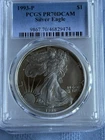 1993-P PCGS PF70 DCAM American silver eagle .
