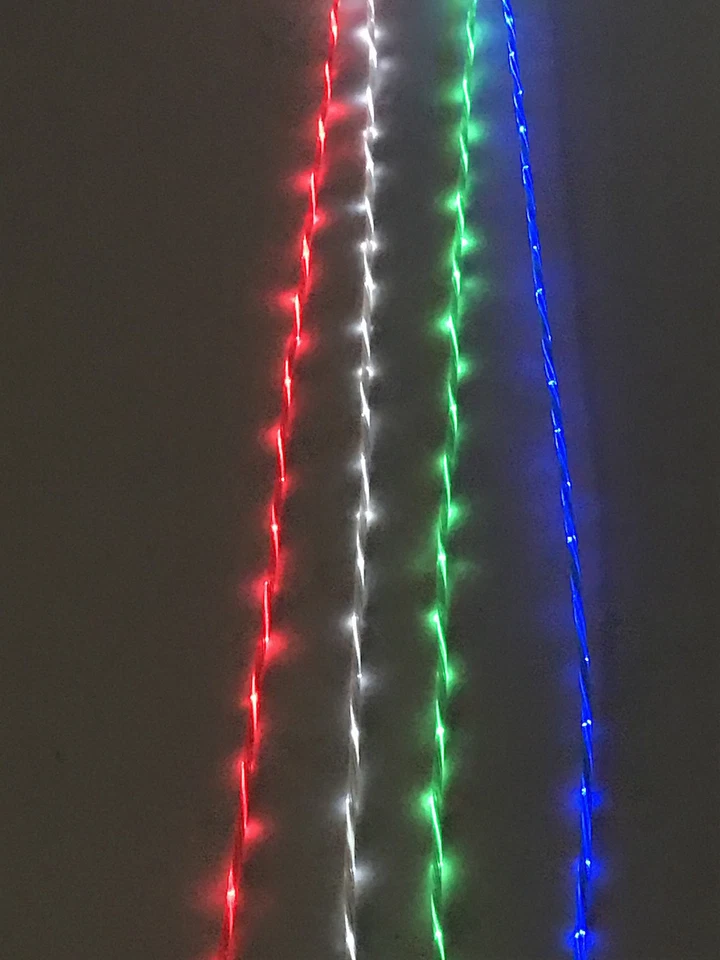 3FT MICRO TYPE-C REVERSIBLE FLOWING LIGHT-UP el flow glow LED USB charger cable - Image 3 of 4