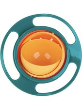 Spill Proof Gyro Bowl Magic Bowl 360 Degree Rotation Anti Spill Orange Green