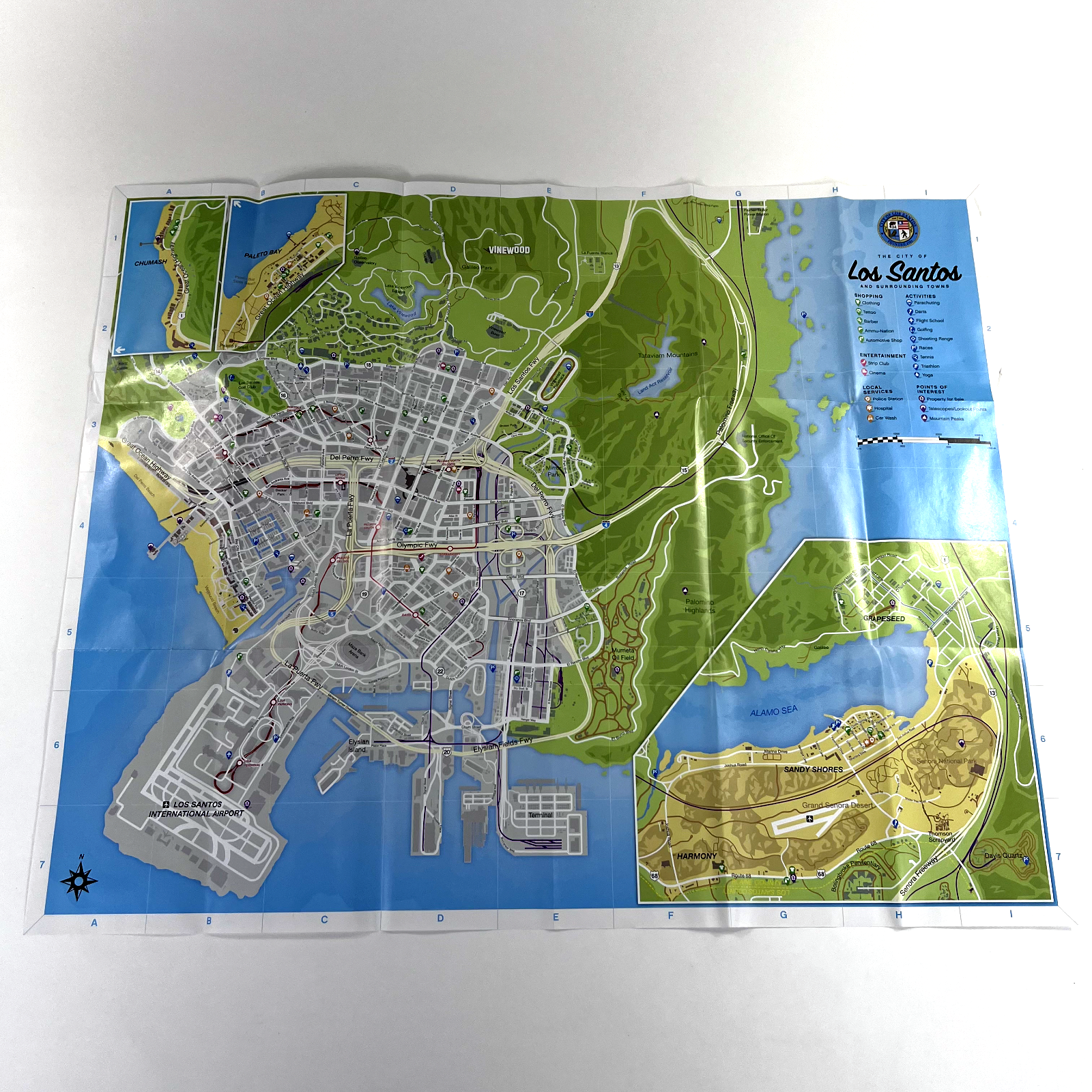 Grand Theft Auto 5 Los Santos County Map 18x28 (45cm/70cm) Poster