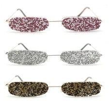 Full Opaque Rhinestone Lens Jewelry Eyeglasses NOT SEE THROUGH