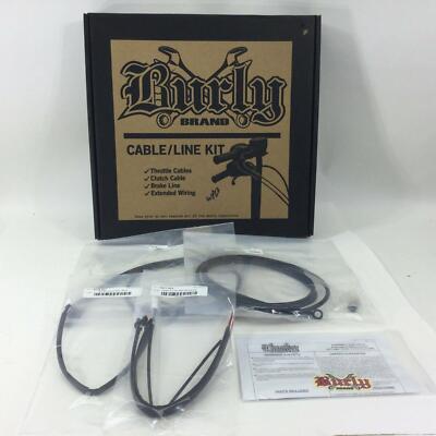 Burly 14'' Blk Handlebar Cable 17-18 Harley Touring Road GlideKing Non-ABS 773248