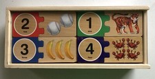 Melissa  Doug Self-Correcting Wooden Number Counting Math Puzzles Toy 