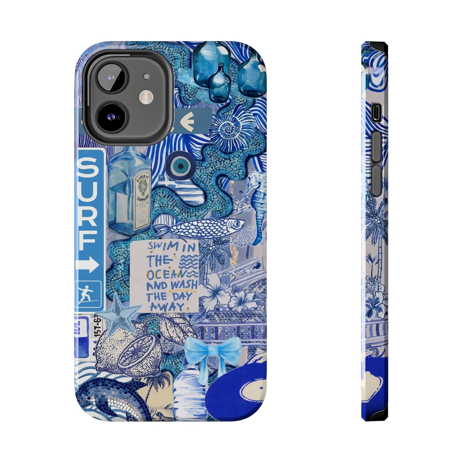 Blue Summer Collage Tough Phone Cases Accessories for Apple iphone