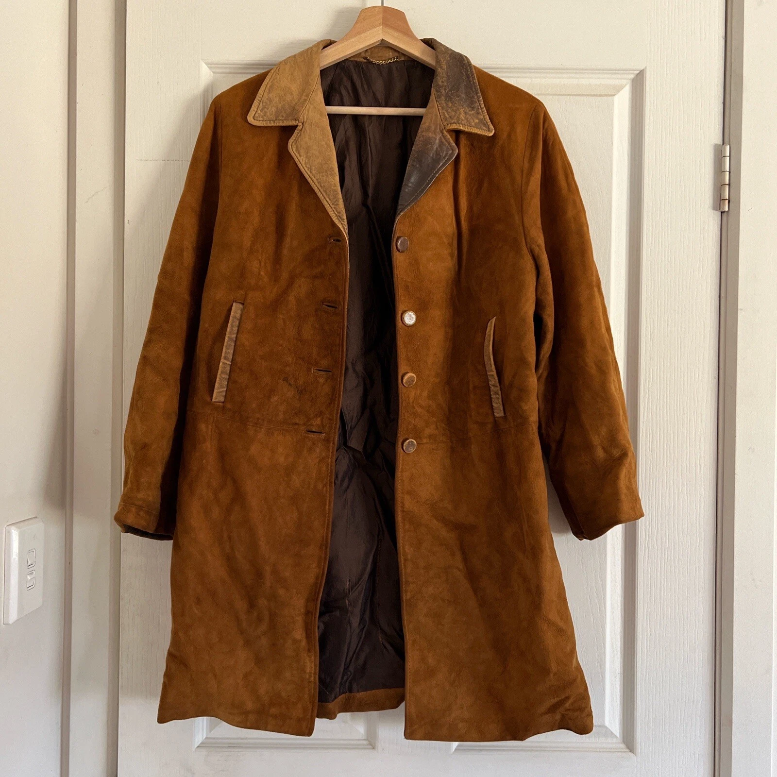 One Of A Kind Unique Vintage 70’s Suede Leather Jacket coat  Rustic Bohemian