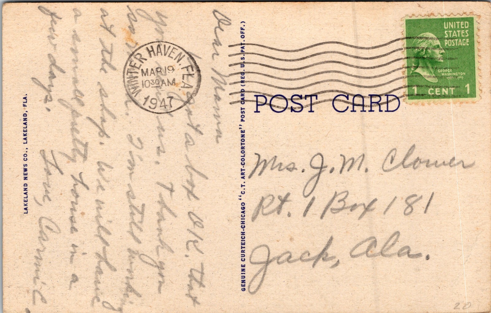 Lake Howard Winter Haven Florida FL 1947 Linen Postcard C19 eBay