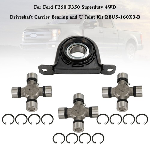 Driveshaft Carrier Bearing and U Joint Kit For Ford F250 F350 Superduty 4WD U - Picture 4 of 18