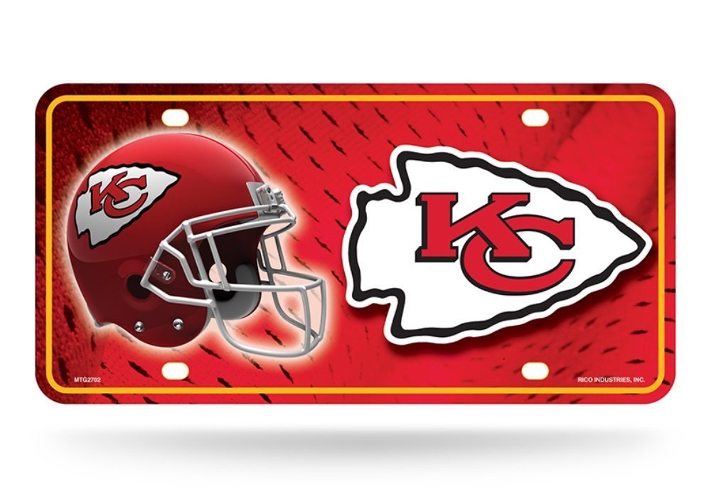 Kansas City Chiefs Metal License Plate Auto Tag Man Cave Sign FAST