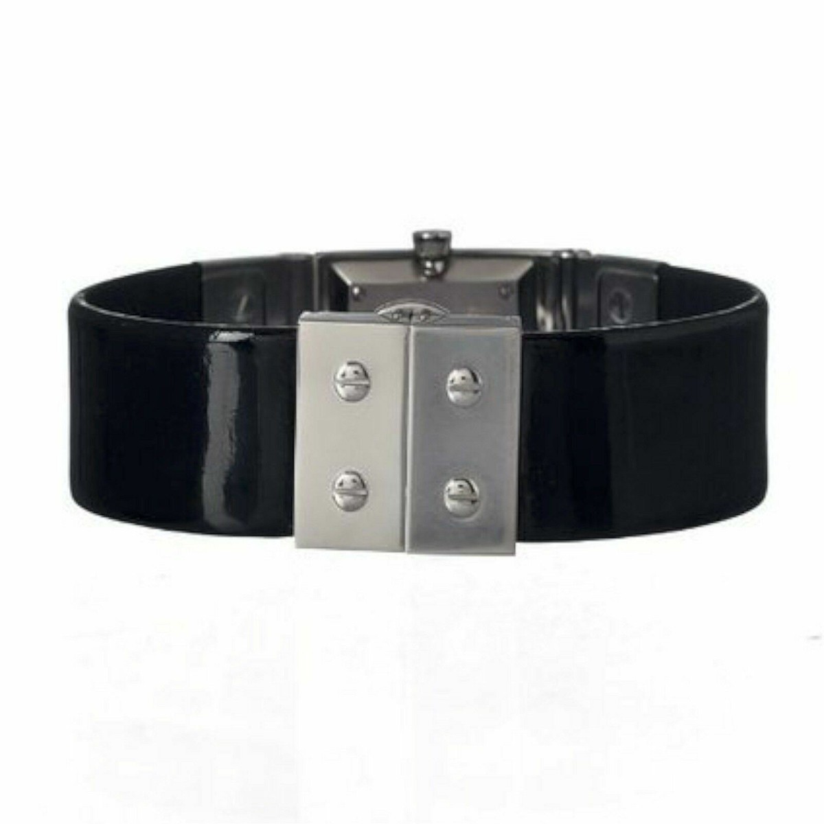 NEW Rochas Paris RH9053LWBB Women's Art Deco Watch SS Hinge Style