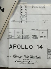 ORIGINAL-CHICAGO COIN-APOLLO 14-SCHEMATICS-PARTS CATALOG