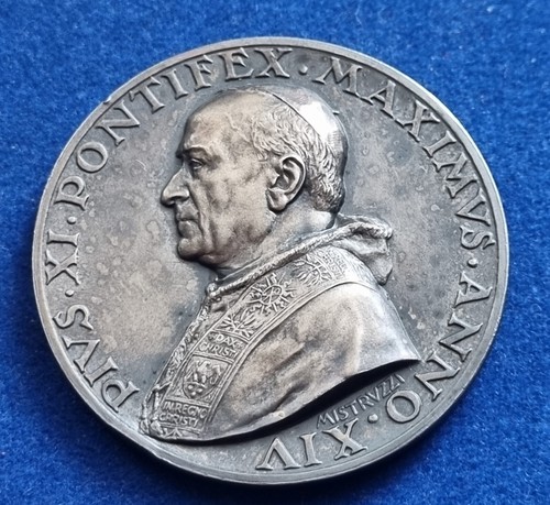 MEDAGLIA ARG. SCATOLA CITTÁ VATICANO PAPA PIO XI CANONIZZAZIONE MORE FISHER 1935 - Foto 7 di 23