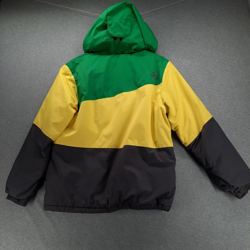 Giacca Firefly Uomo L Verde Giallo Grigio Colorblock Thor Tasca con Cappuccio Impermeabile - Foto 5 di 18