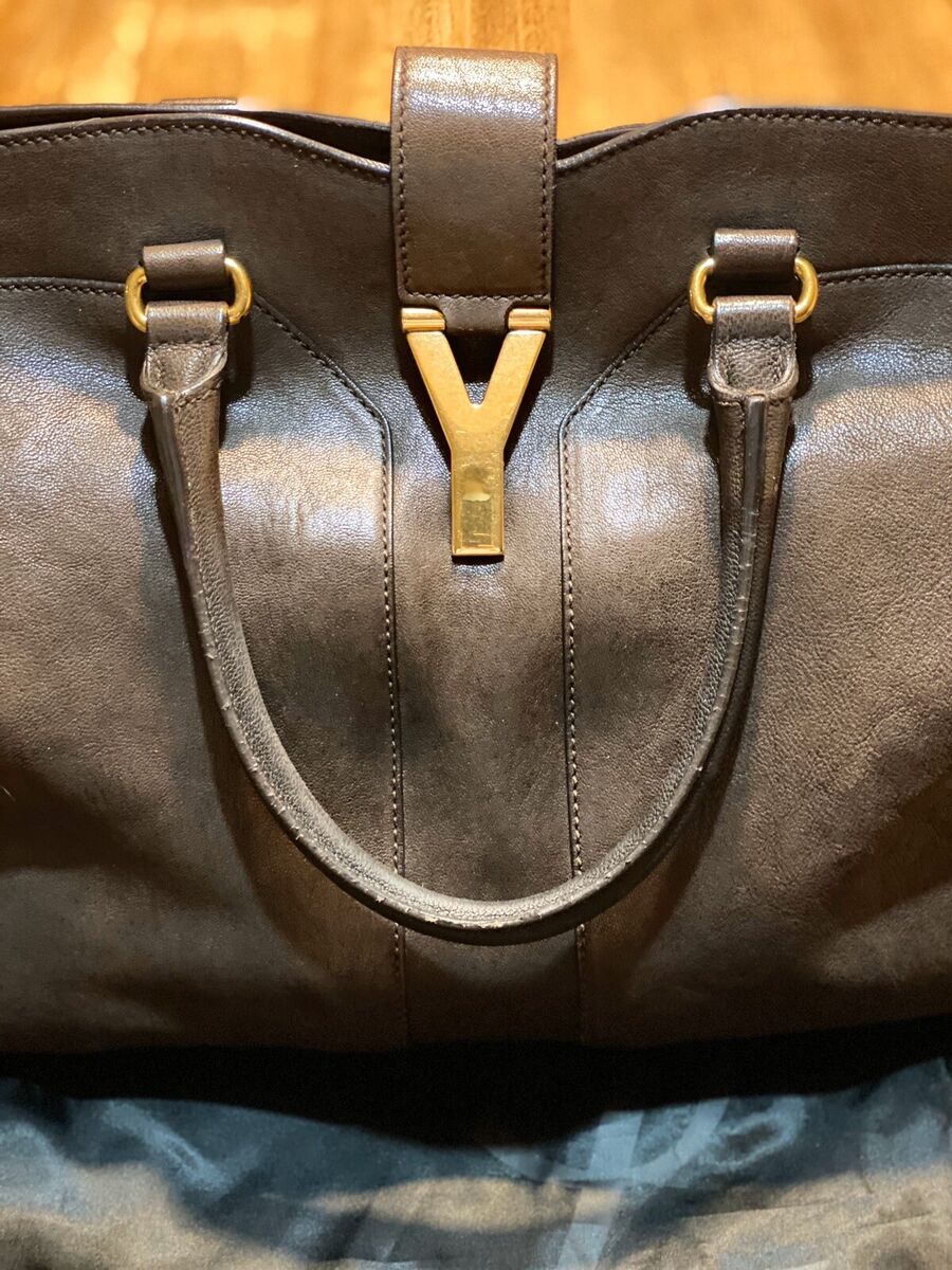 Yves Saint Laurent Green Leather Large Y Cabas Chyc Tote Yves Saint Laurent