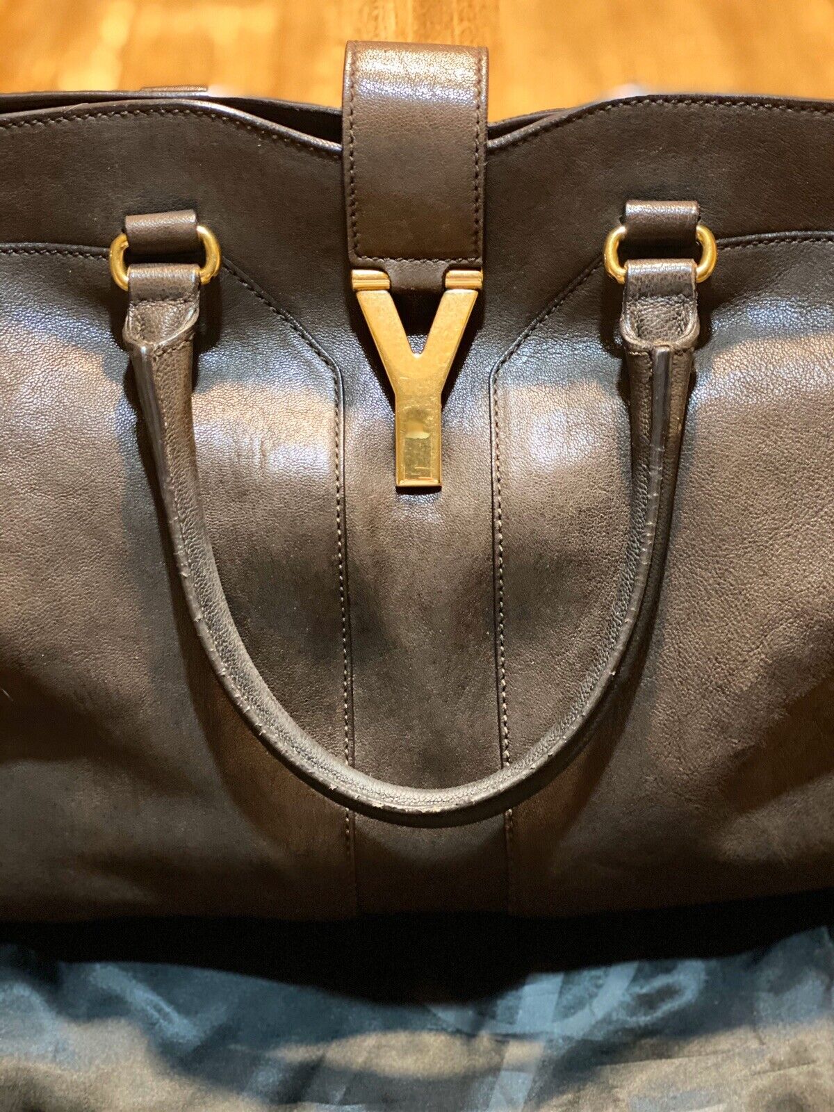 Yves Saint Laurent Dark Brown leather Cabas Chyc … - image 3