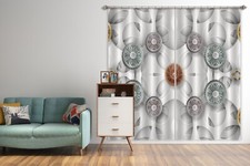 3D Gray Circle Pattern ZHUA1597 Photo Curtain Window Blockout Fabric Amy 2023