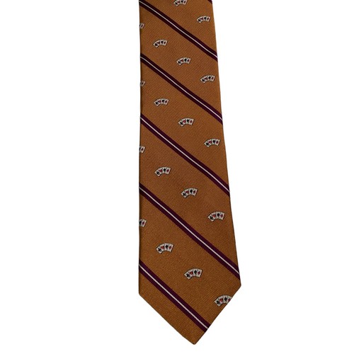 ROBERT TALBOTT Corbata para Hombre 100% Seda EE. UU. Lujo TARJETAS DE PÓQUER A RAYAS Naranja Nueva con Caja - Imagen 2 de 3