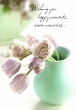 Happy Easter Springtime Pink Tulip Tulips Hallmark Greeting Cards - Set of 4