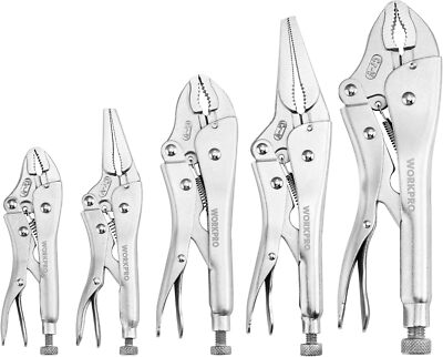 Locking Pliers Vice Grip 5 Piece Assorted Tools Vise Jaw Clamp Hand Tool Set NEW