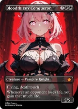 MTG - Bloodthirsty Conqueror - Fanart Borderless Style - EDH / Playtest
